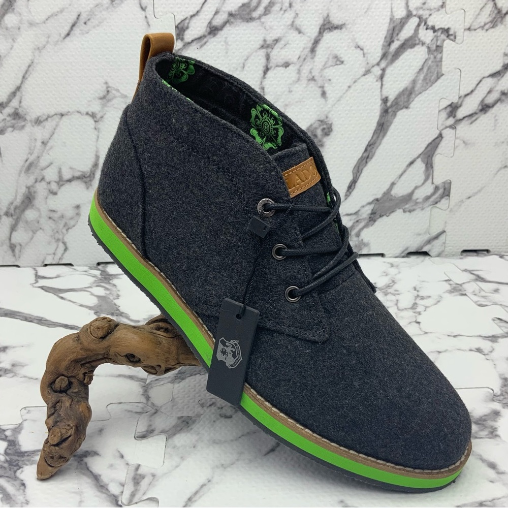 Men’s Vlado Charcoal Grey Lime Green Sneakers
